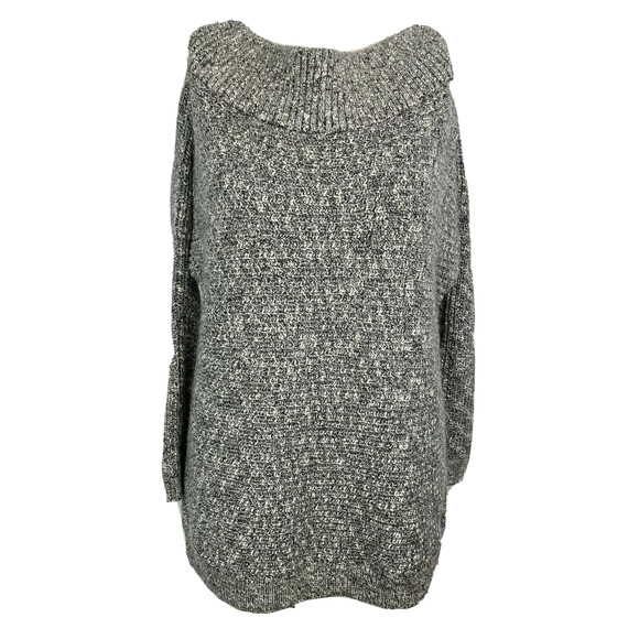 Express Sweater Womens Sz M Gray Wool‎ Mohair Knit Boat Neck Pullover NWT - Picture 1 of 9